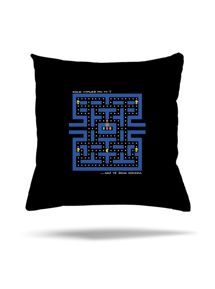 Pac-Man pivo polštář Black