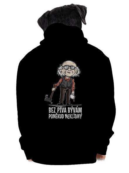 Neklidný bez piva pánská mikina na zip Black
