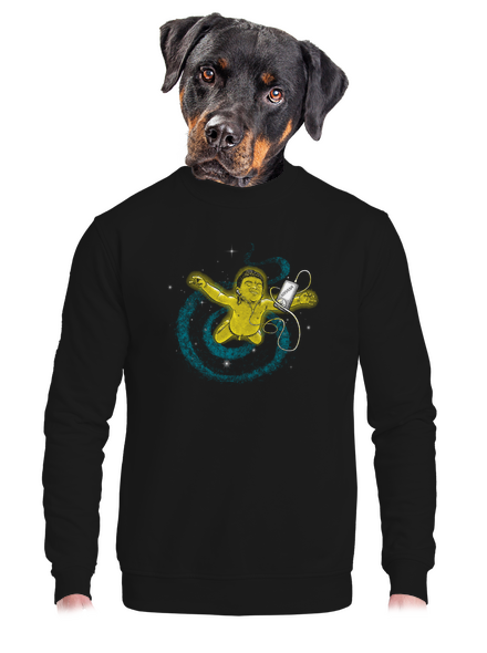 Vesmírná Nirvana unisex mikina bez kapuce Black