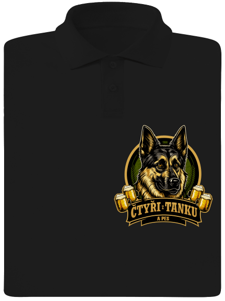 Čtyři z tanku a pes pánská polokošile Black