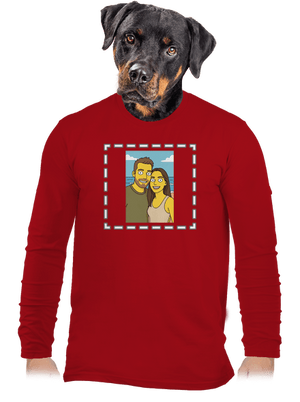 Simpsonovi z vlastní fotky pánské dlouhý rukáv Red