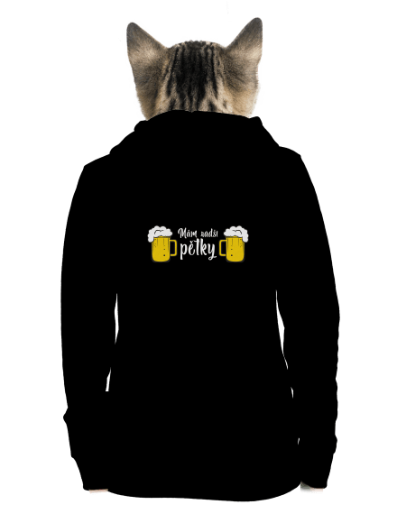 Mám raději pětky dámská mikina na zip Black