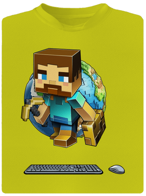 B17: Minecraft dětské sportovní tričko Neon Yellow
