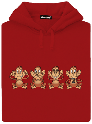 Opička s mobilem dámská mikina klokanka Red Mal