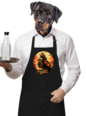 Prase na mašině zástěra Black