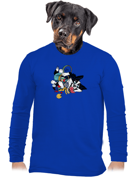 Border kolie pánské dlouhý rukáv Royal Blue