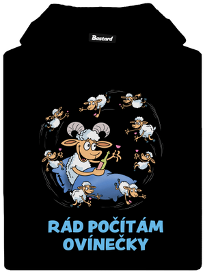 Počítám ovínečky pánská mikina klokanka Black