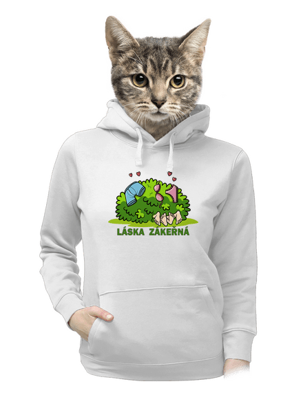 Láska zákeřná dámská mikina klokanka White