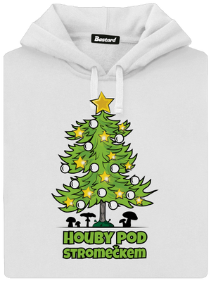 Houby pod stromečkem dámská mikina klokanka White