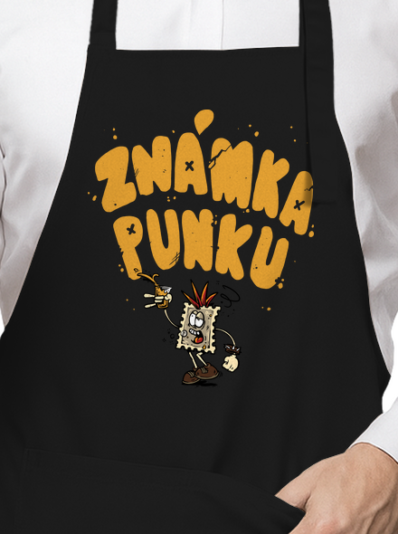 Vylitá známka punku  zástěra Black