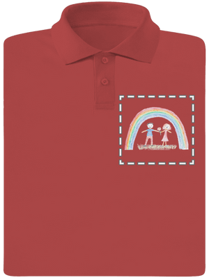 Dětské kresby - nahraj vlastní pánská polokošile Burgundy