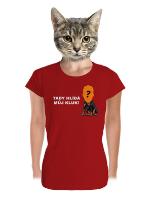 Tady hlídám já dámské tričko premium Red Mal