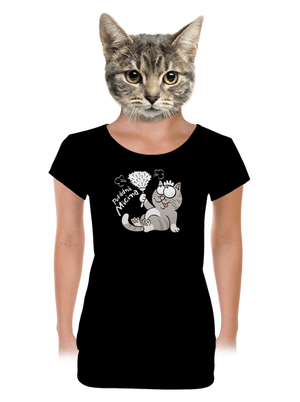 Macek a Micina dámské tričko s lemem Black