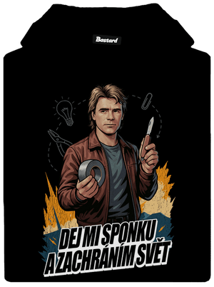 B19: MacGyver pánská mikina klokanka Black