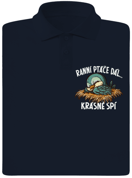 Ranní ptáče spí pánská polokošile Navy Mal