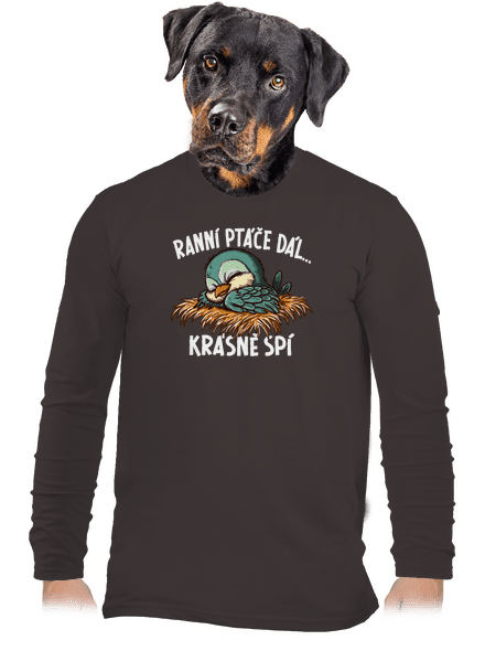 Ranní ptáče spí pánské dlouhý rukáv Bear Brown
