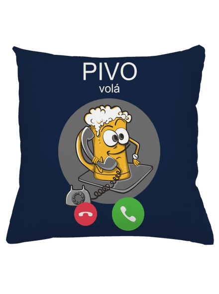 Pivo volá polštář Dark Navy