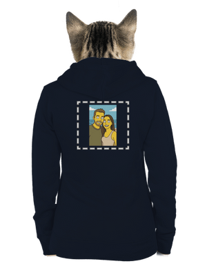 Simpsonovi z vlastní fotky dámská mikina na zip Navy Mal