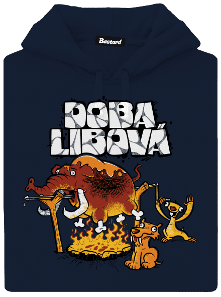 Doba libová pánská mikina klokanka Navy