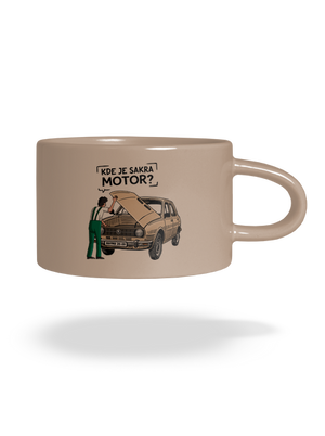 Kde je motor? hrnek makronka Brown Macaron