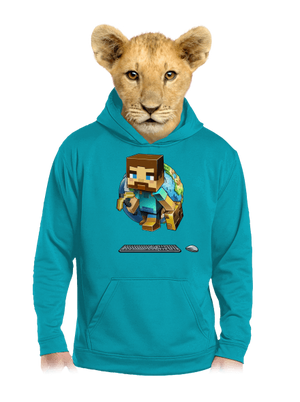 B17: Minecraft dětská mikina klokanka Hawaiian Blue