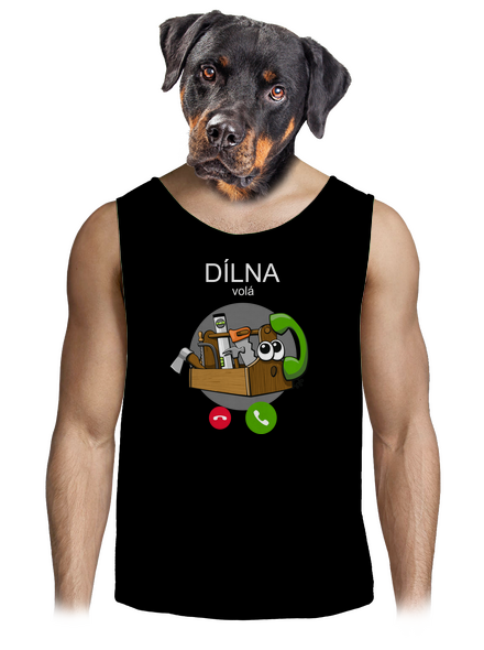 Dílna volá pánské tílko Black
