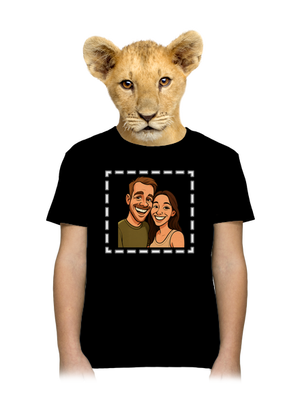 Karikatura z vlastní fotky dětské tričko Black