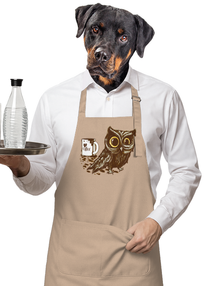 Sova na kofeinu zástěra Rope