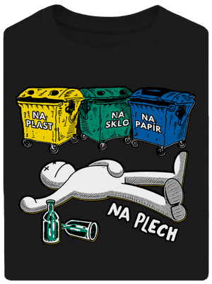 Tříděný odpad unisex tričko oversized Black