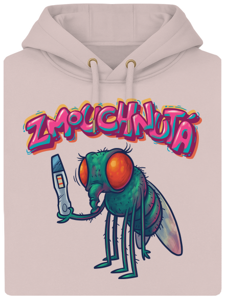 Zmouchnutá unisex mikina premium Rose Chalk