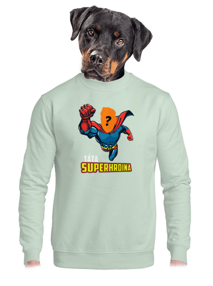 Táta superhrdina unisex mikina bez kapuce Blush Mint