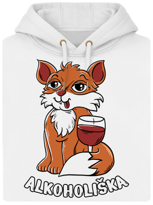 Vínová Alkoholiška unisex mikina premium Snowwhite
