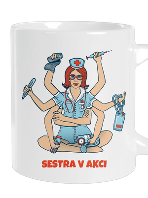 Sestra v akci velký hrnek White