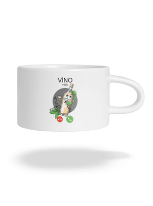 Bílé víno volá hrnek makronka White