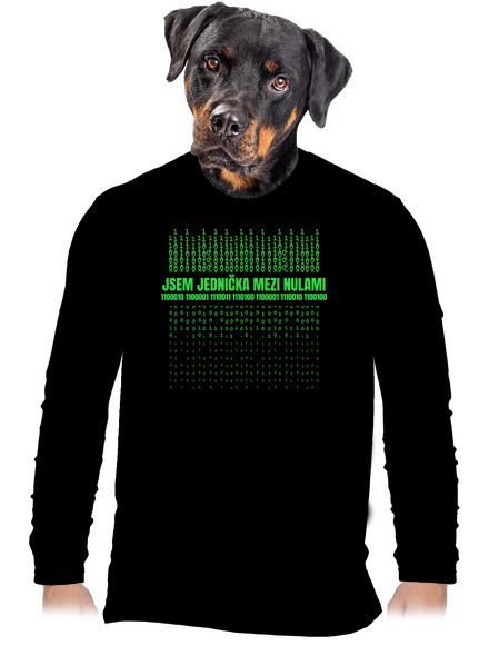 Jednička mezi nulami pánské dlouhý rukáv Black