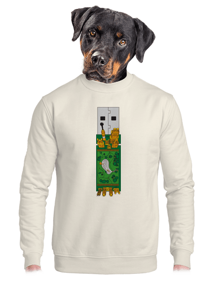 USB city unisex mikina bez kapuce Off White