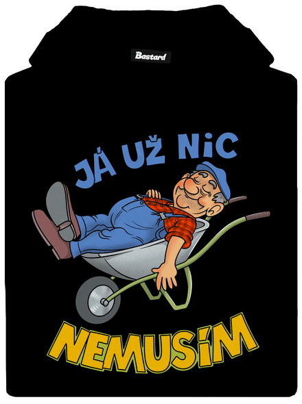 Nemusím pánská mikina klokanka Black