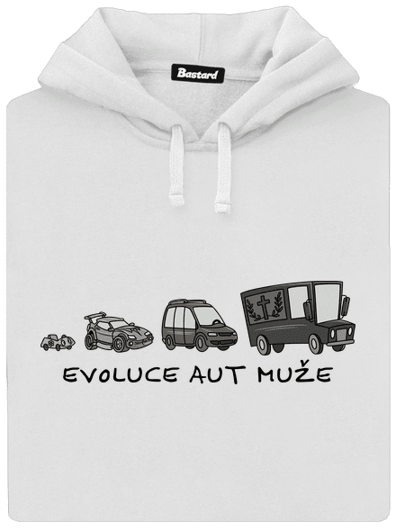 Evoluce aut muže dámská mikina klokanka White