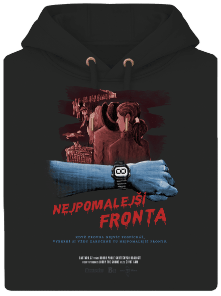 B13: Nejpomalejší fronta unisex mikina premium Dark Black