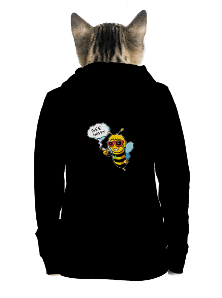 Bee happy dámská mikina na zip Black