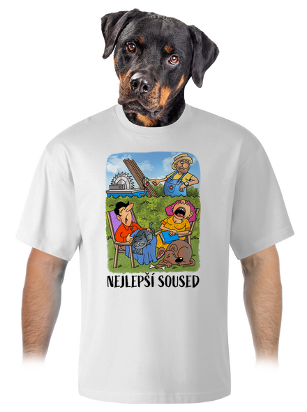 Nejlepší soused unisex tričko oversized White
