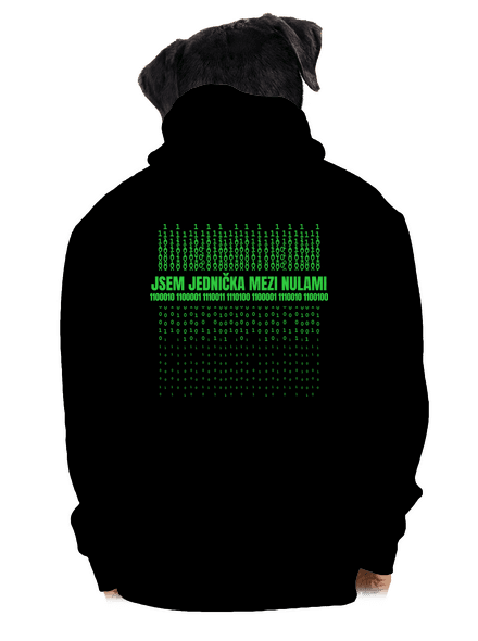 Jednička mezi nulami pánská mikina na zip Black