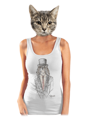 Kavalír dámské tílko klasické White