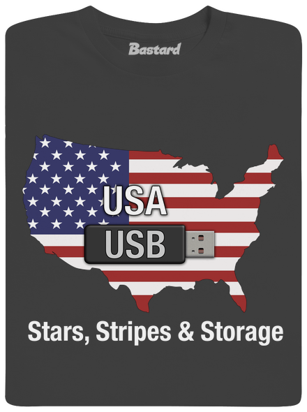 USA a USB pánské dlouhý rukáv Dark Grey