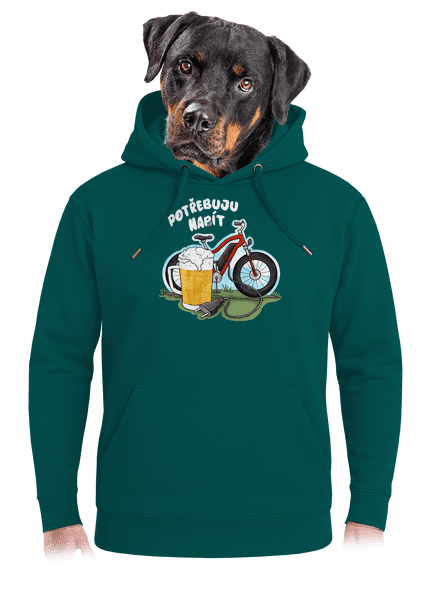Potřebuju napít unisex mikina premium Emerald Green