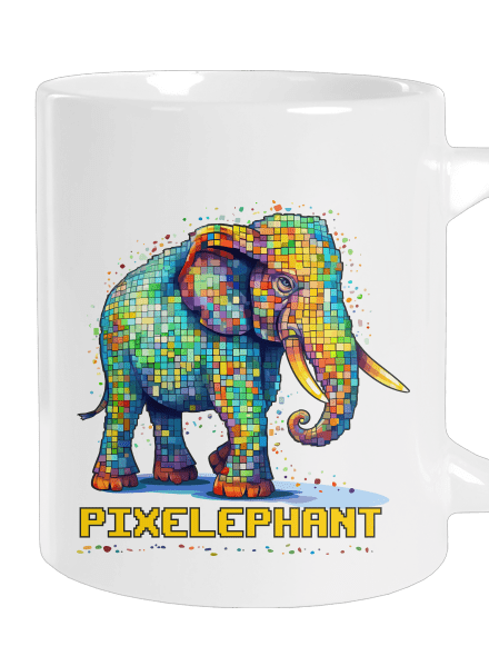 Pixelephant velký hrnek White