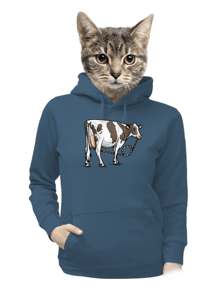 Cow drink dámská mikina klokanka Denim