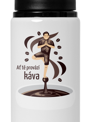 Káva provází lahev na vodu White