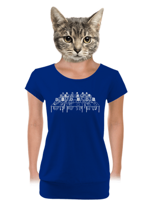 Cimrman: Debil, blbeček dámské tričko s lemem Royal Blue Mal