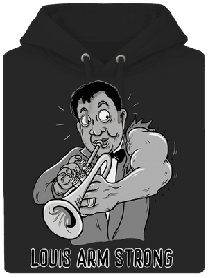 Louis Armstrong unisex mikina premium Dark Black